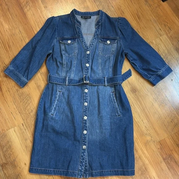 white christmas dresses Alondra Denim Dress (Dark Denim)